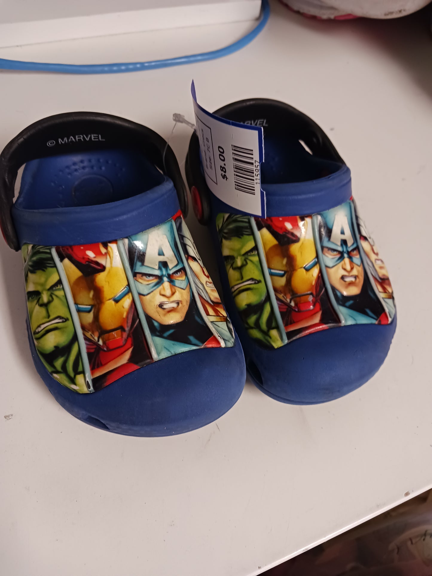 Blue Avengers Crocs Rubber Shoes, 7C B