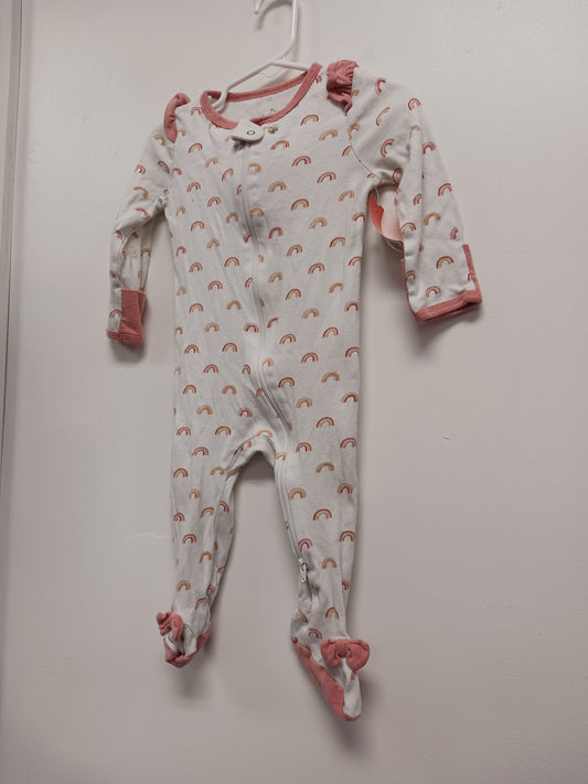 white/pink Cloud Island Rainbow Sleeper, 6-9M G