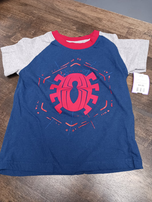 Navy/Red/Grey Spiderman Shirt, 4T B