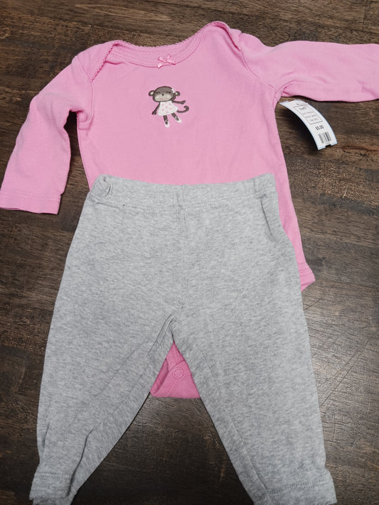 Pink/Grey Carters Outfit, 3M G