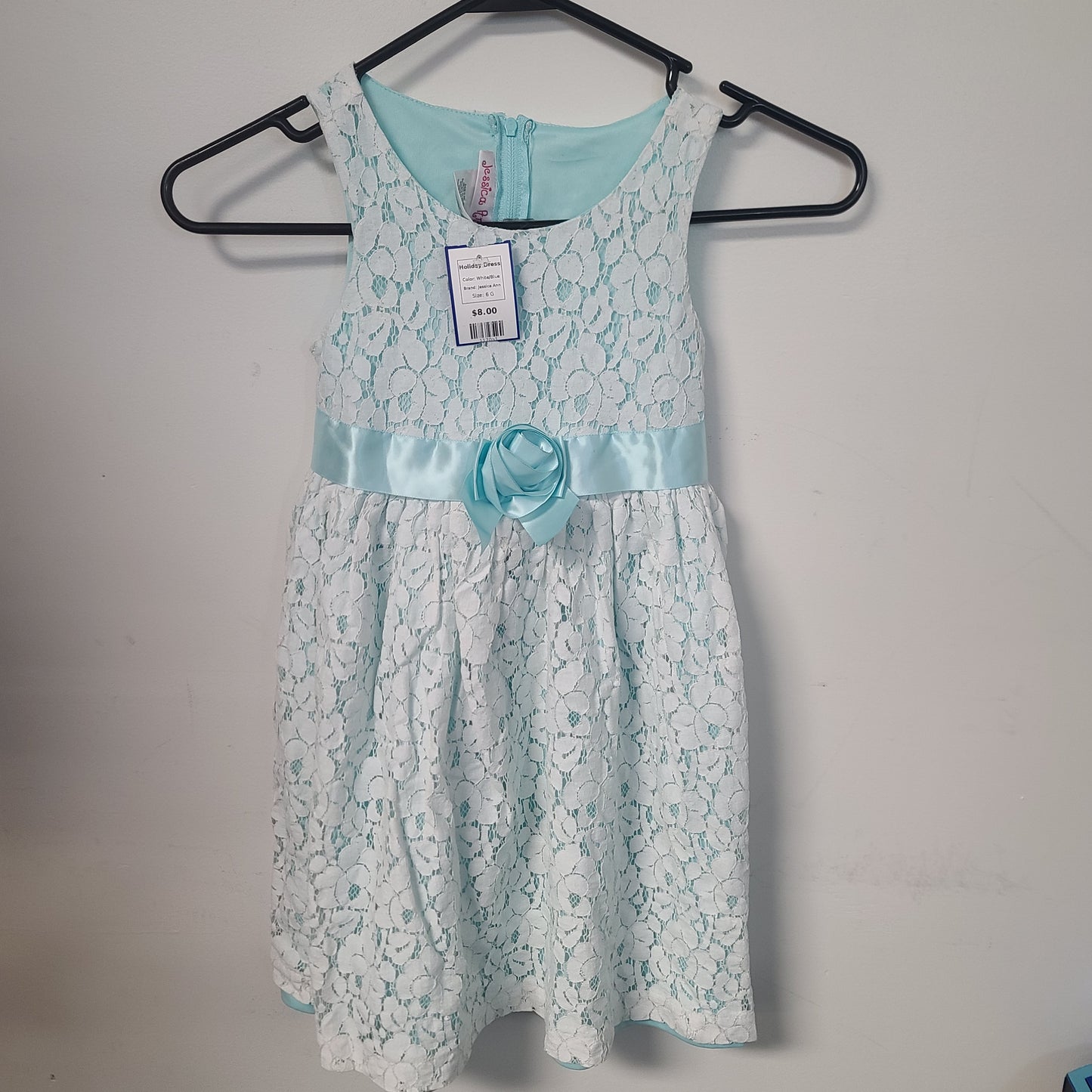 White/Blue Jessica Ann Holiday Dress, 6 G