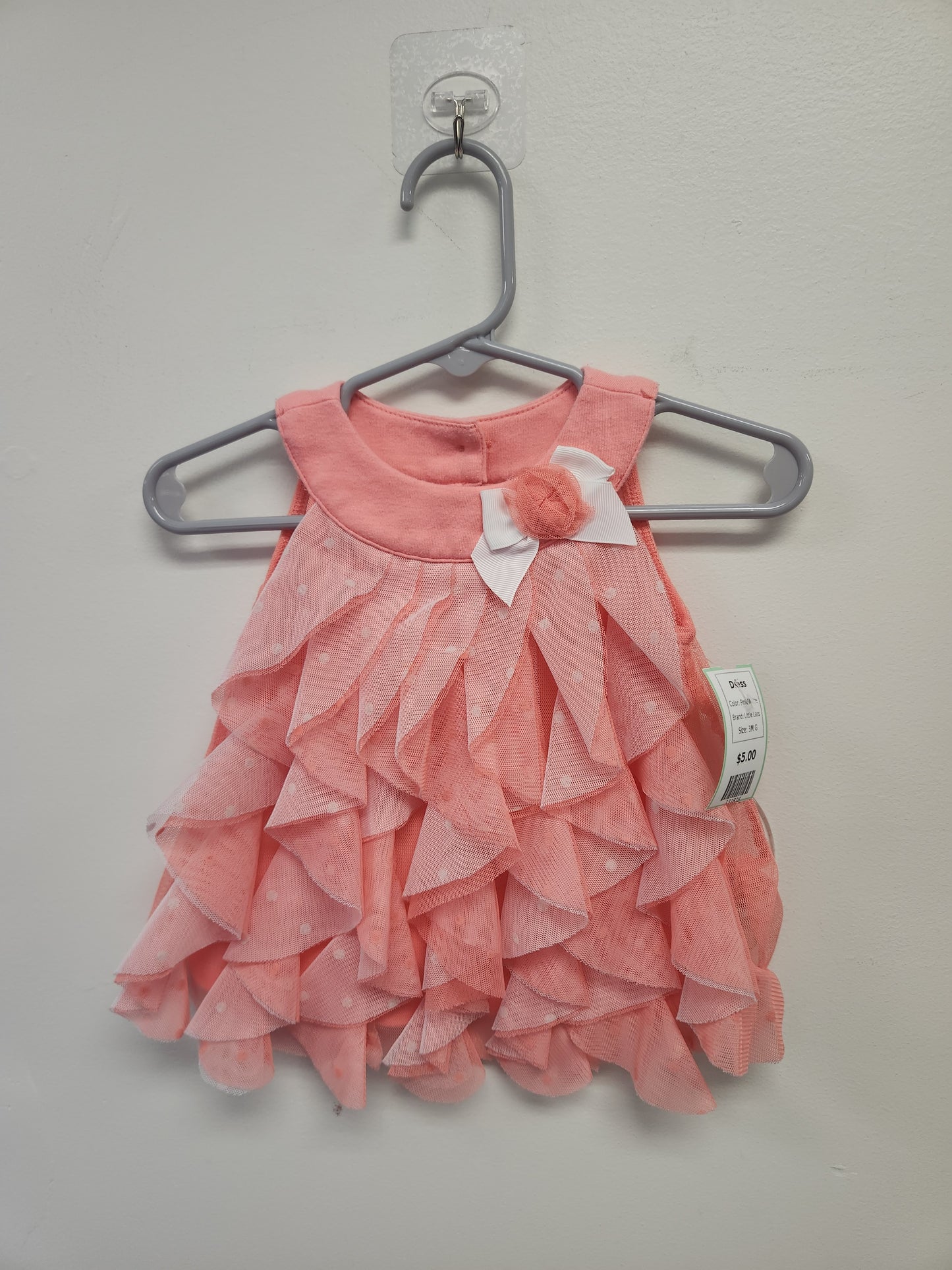 Pink/White Little Lass Dress, 3M G