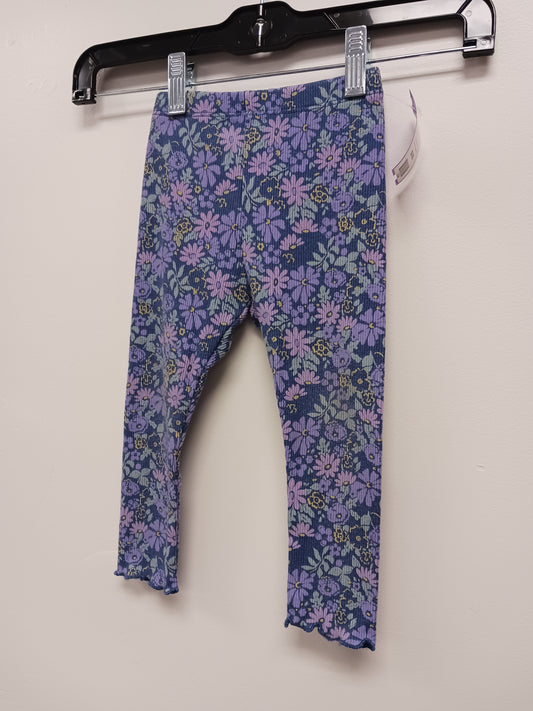 Blue/Purple Flower Okie Dokie Leggings, 18M G