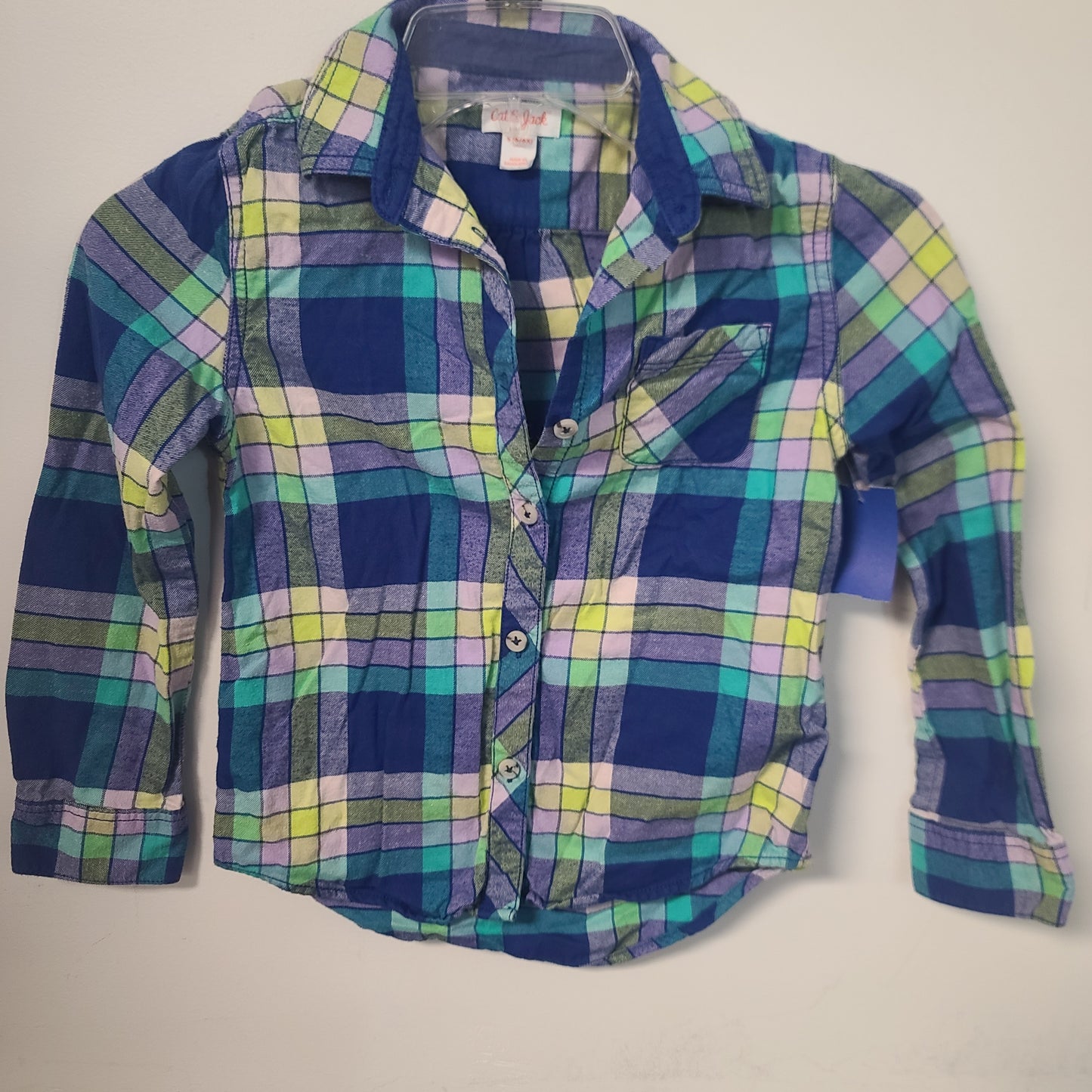 Blue/Purple/Green Cat & Jack Longsleeve Button Up, 6 G