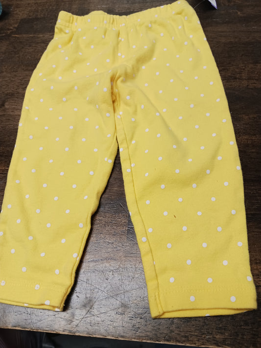 Yellow/White Polka Dot Carters Leggings, 12M G
