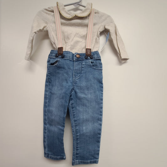 Tan/Jean OshKosh Outfit, 12M G