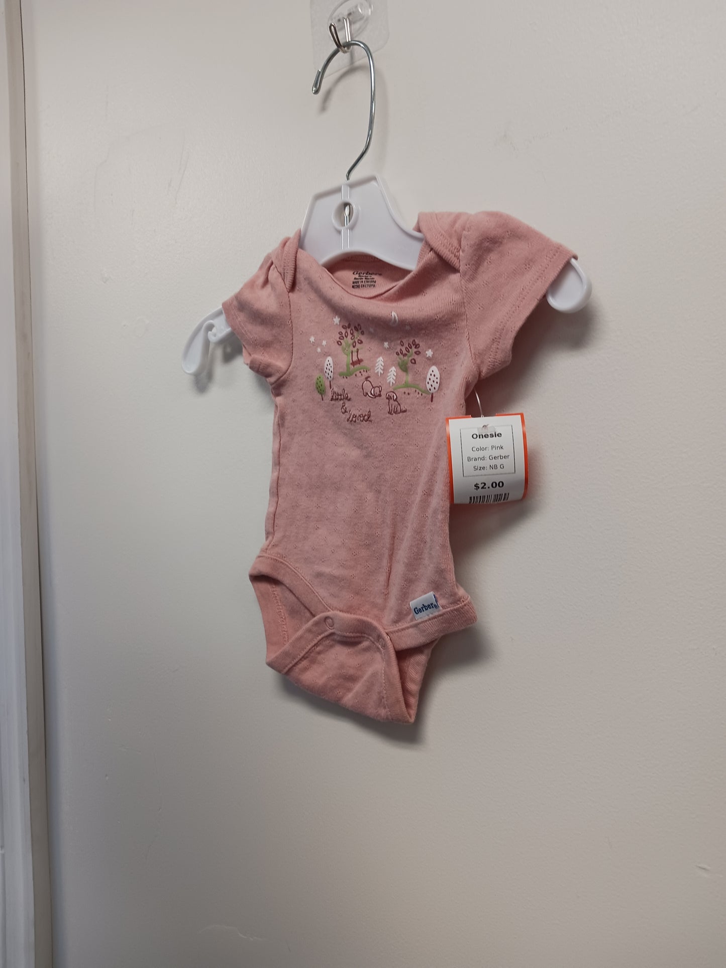Pink Gerber Onesie, NB G