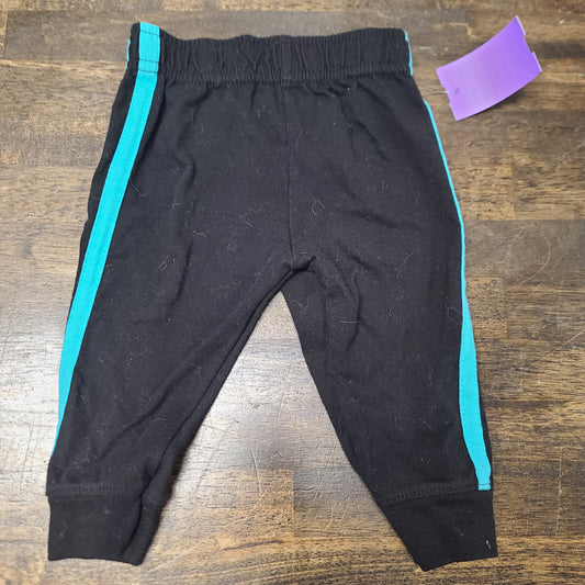Black Garanimals Side Stripe Joggers 3-6m, 3M B