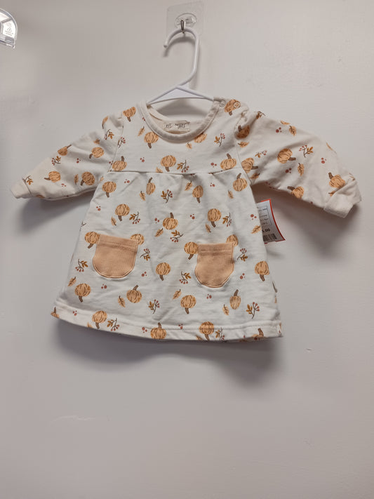 Cream/Orange Kit + Pearl Pumkin Dress 3/6m, 3M G