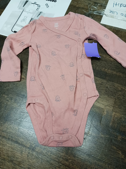 pink just one you Long Sleeve Owl Onesie, 6M G