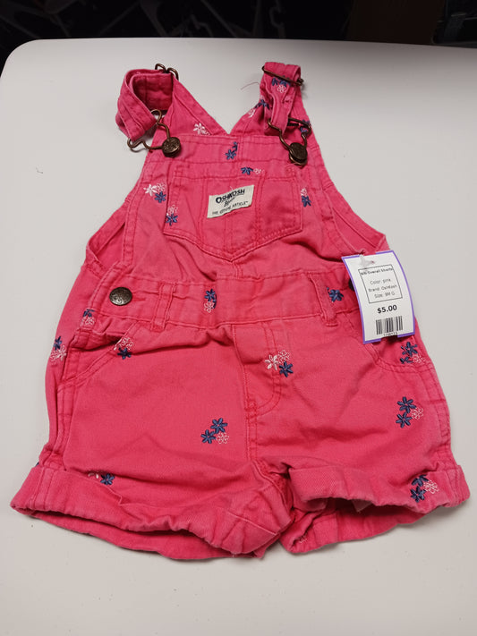 pink OshKosh Bib Overall Shorts, 9M G