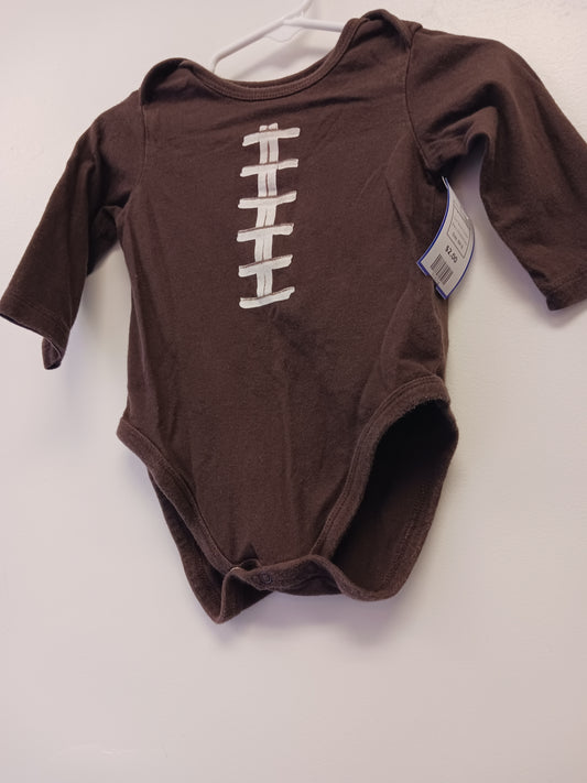 Brown Football Childrens Place Longsleeve Onesie, 6M B
