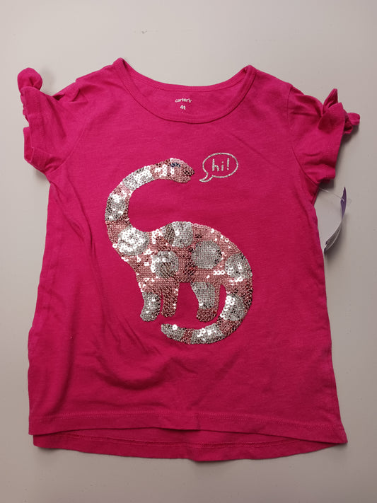 Pink Dino Carters Shirt, 4T G