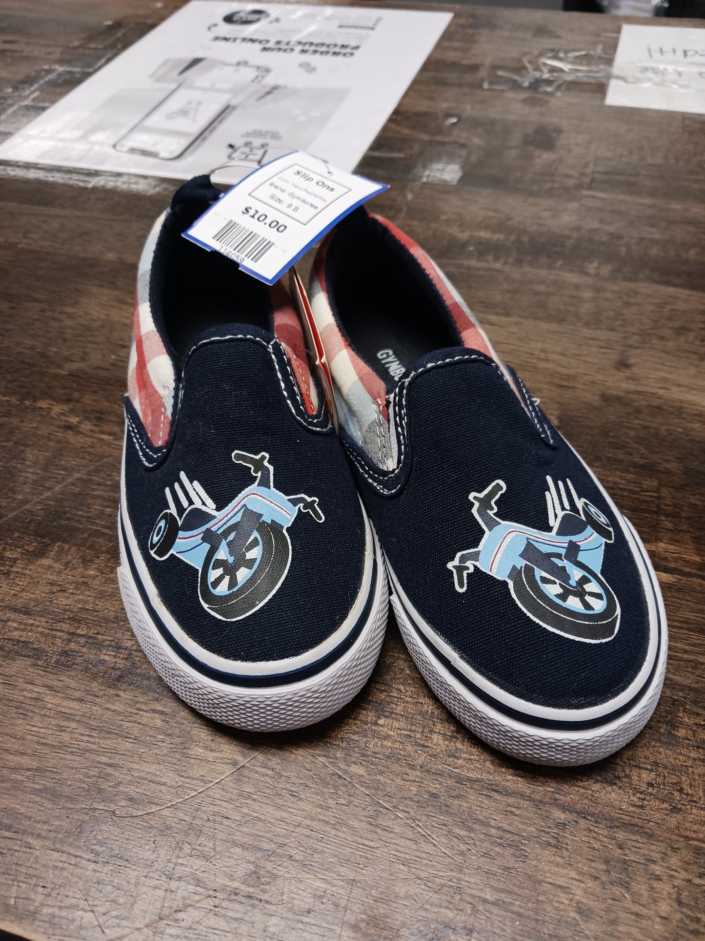 Navy/Red/White Gymboree Slip Ons, 9 B