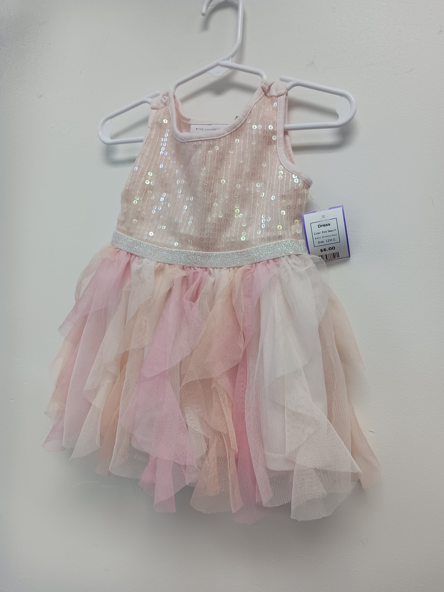 Pink Sequin Childrens Place Dress, 12M G