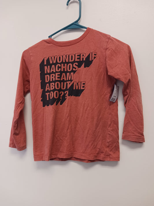Rust Childrens Place Long Sleeve Nacho Tshirt  5/6, 5T B
