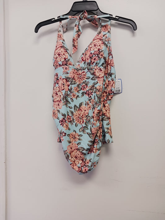 green/pink Summer Mae Swim Top, Small