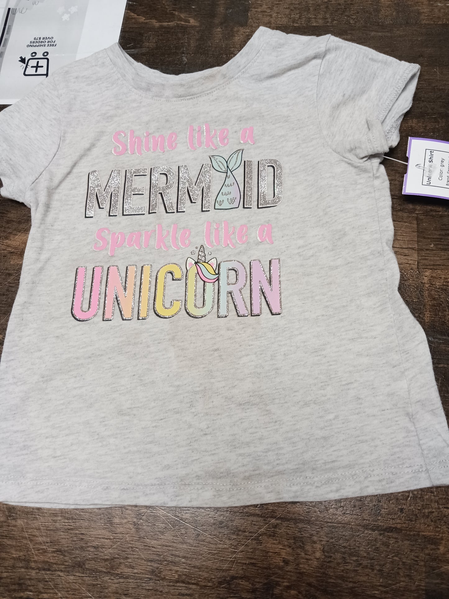 grey Garanimals Unicorn Shirt, 2T G