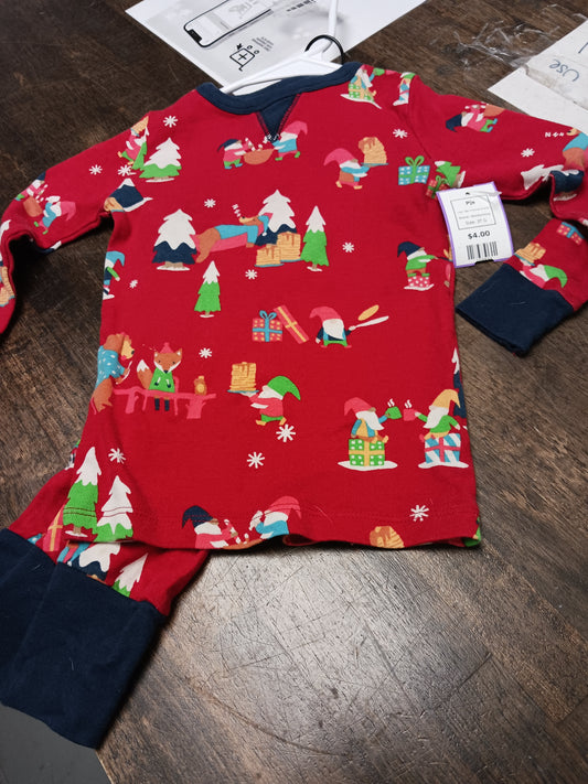 Red Christmas Gnome Wondershop Pjs, 3T G