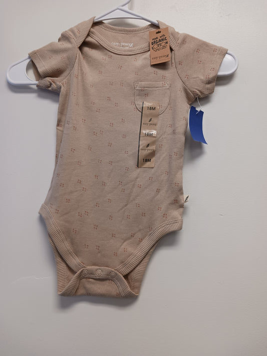 tan Easy Peasy Dotted Onesie, 18M B
