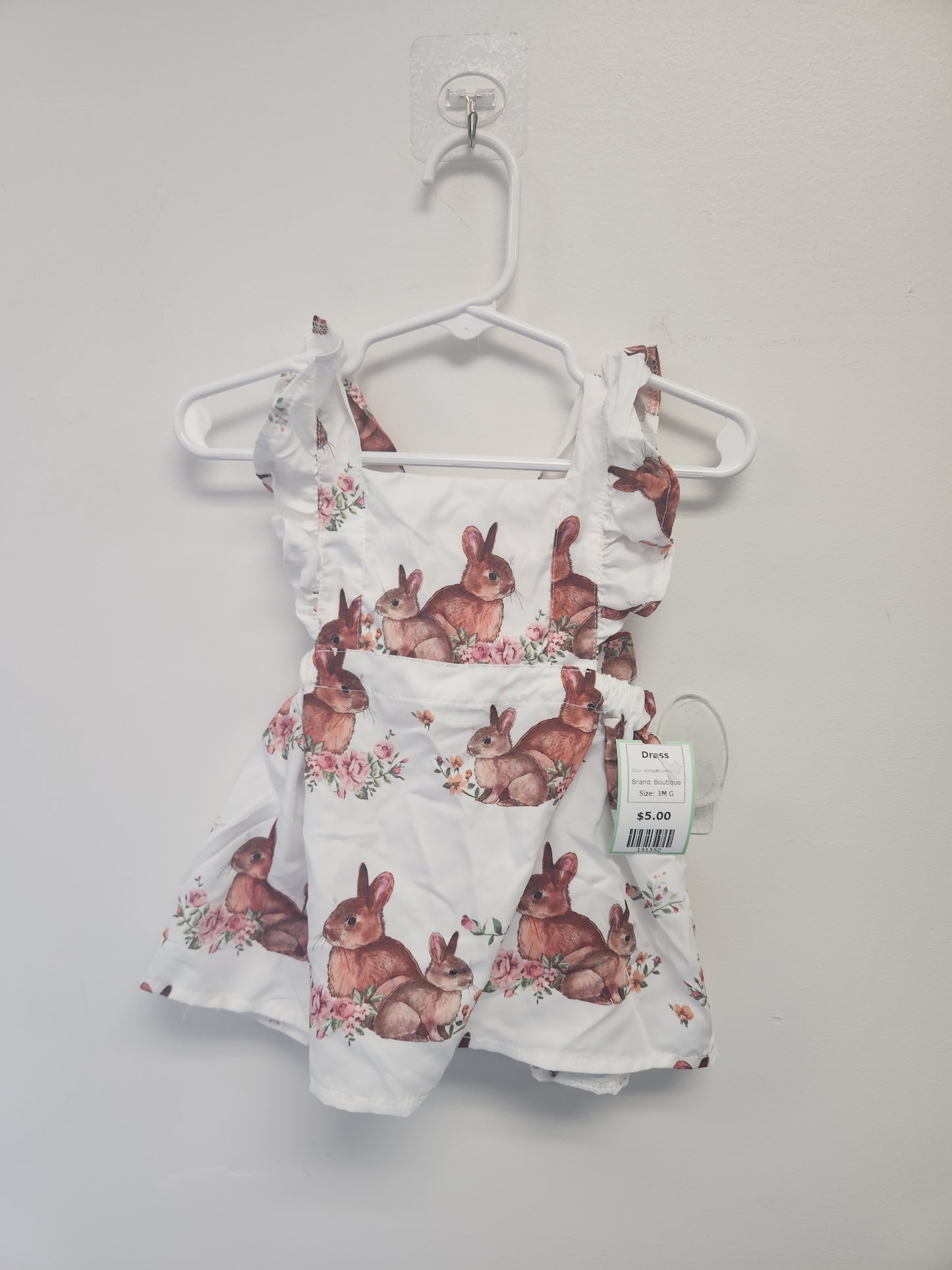 White/Brown Bunny Boutique Dress, 3M G