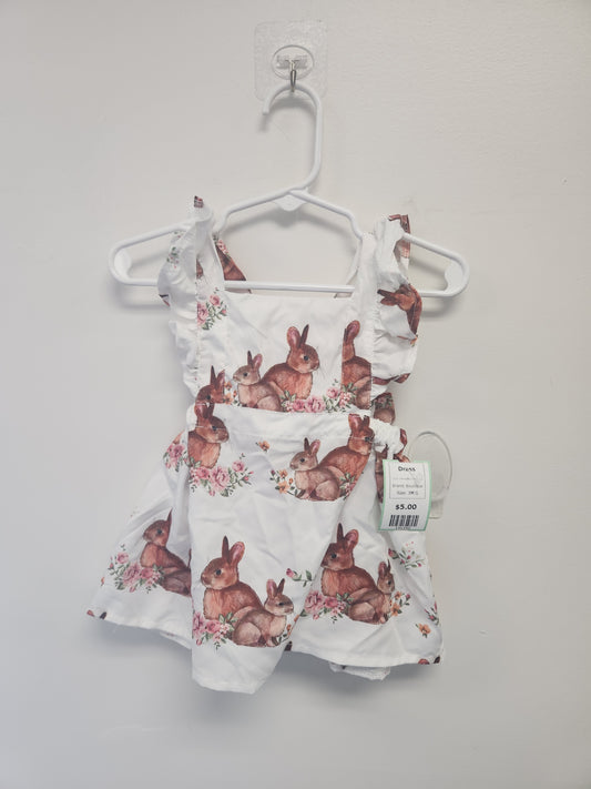 White/Brown Bunny Boutique Dress, 3M G