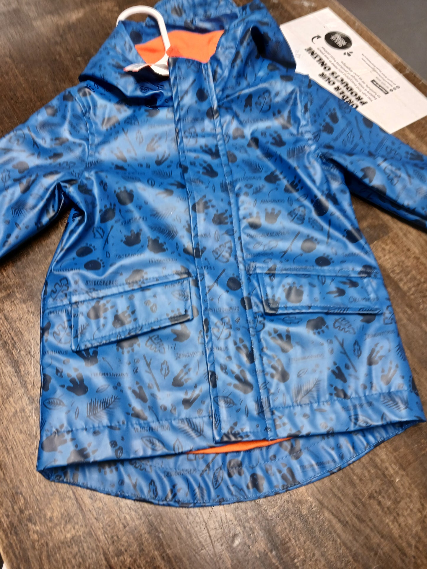 Blue/Orange Cat & Jack Animal Footprints Rain Coat, 18M B