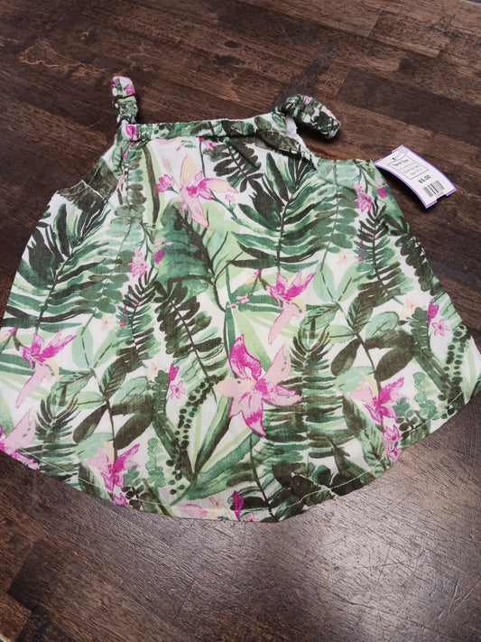 Green/Pink Flower Old Navy Tank Top, 3T G