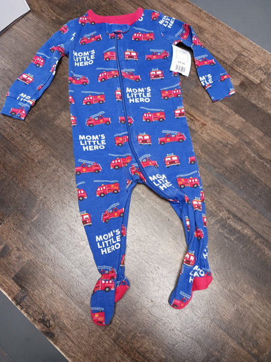 Blue/Red Firetruck Childrens Place Sleeper, 3M B