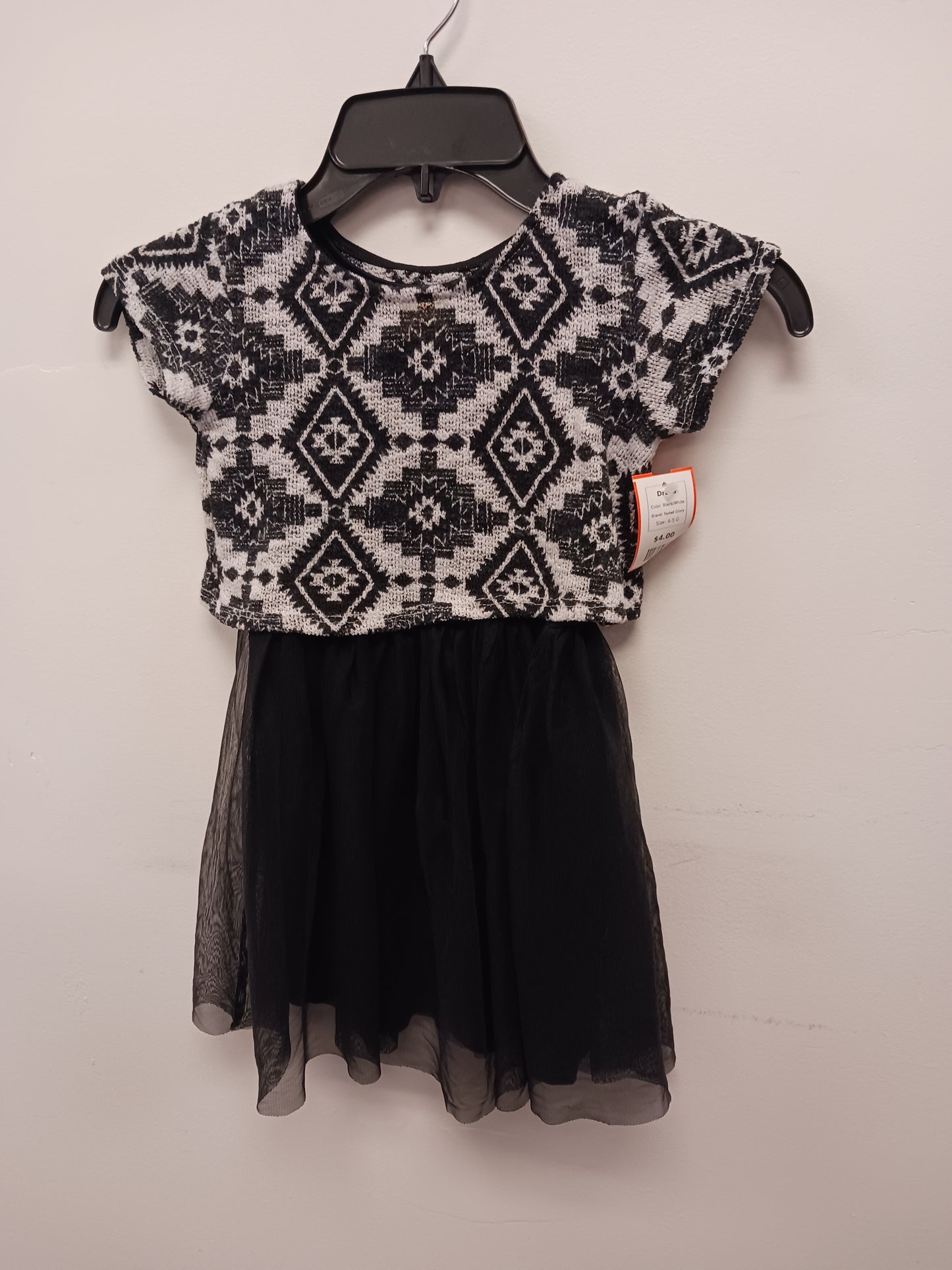 Black/White Faded Glory Dress, 4-5 G