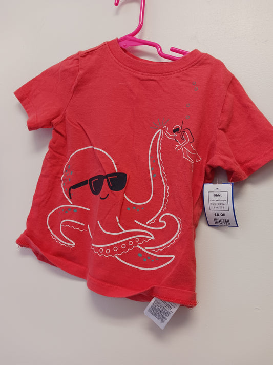 Red Octopus Old Navy Shirt, 2T B