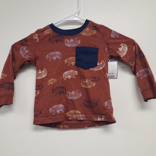 brown Carters Long Sleeve Bear Tshirt, 2T B