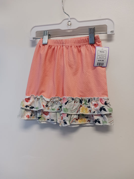Orange/Green Flower Boutique Shorts, 2T G
