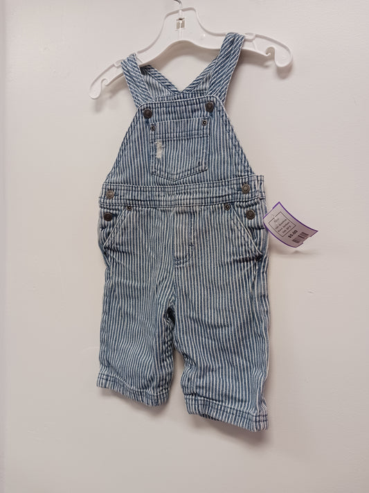 Blue/White OshKosh Bibs, 6M B