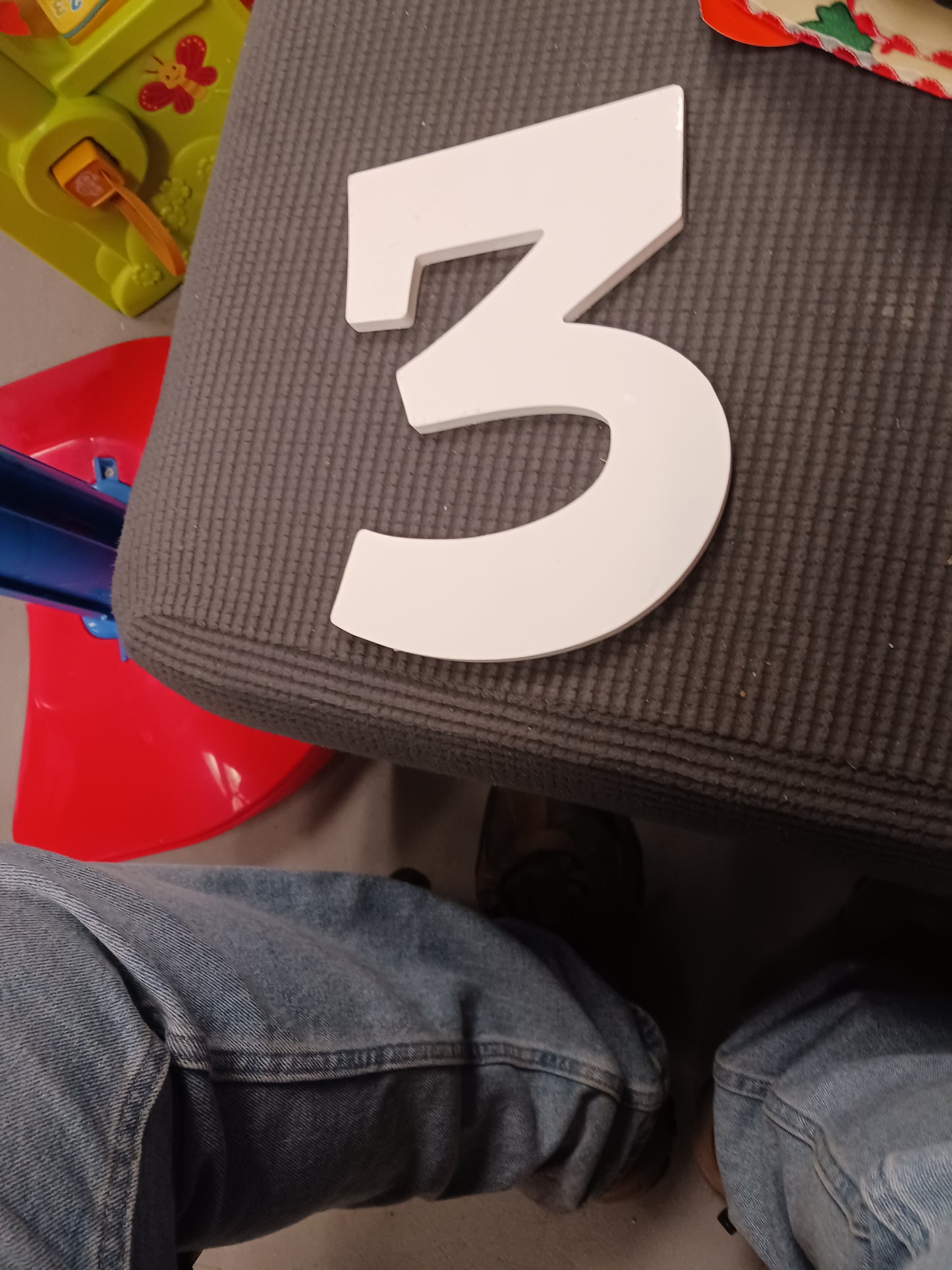 white Hobby Lobby Wooden Number 3