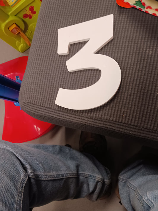 white Hobby Lobby Wooden Number 3