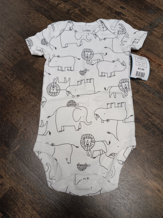 White Animal Carters Onesie, 3M B