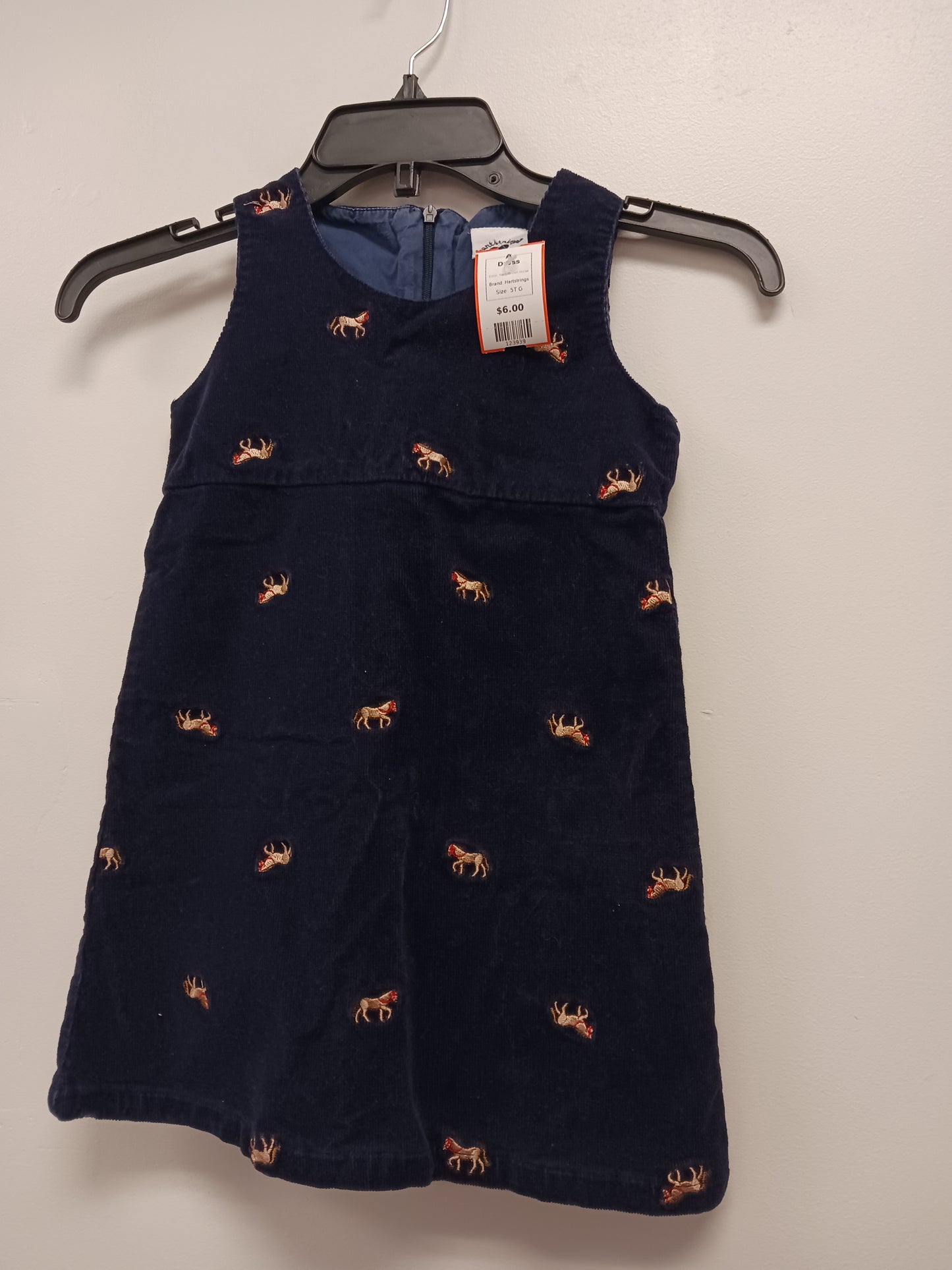 Navy/Brown Horse Hartstrings Dress, 5T G