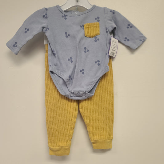 blue/yellow Dream Gro 2 Piece outfit 6-9m, 6M B