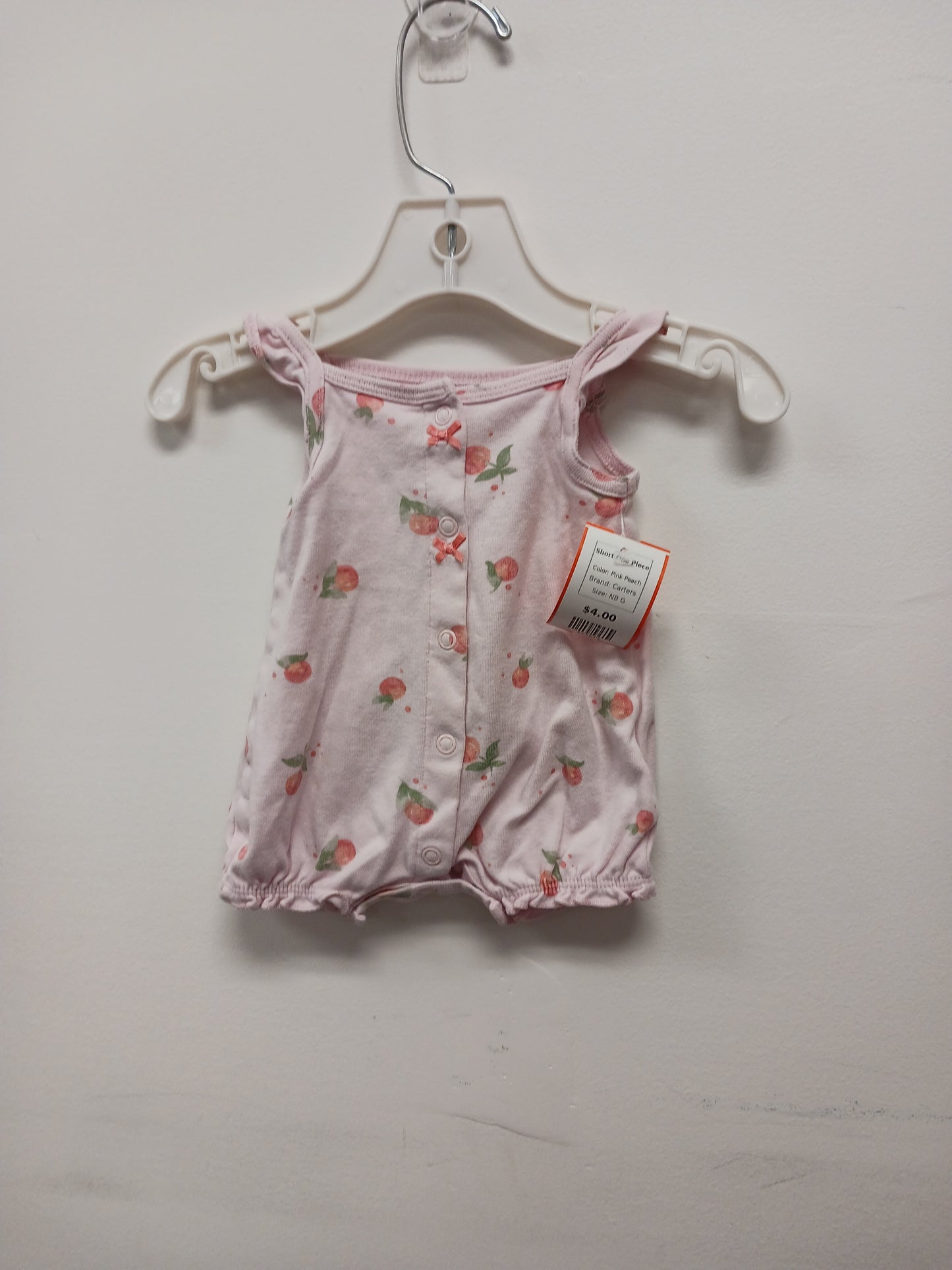 Pink Peach Carters Short One Piece, NB G