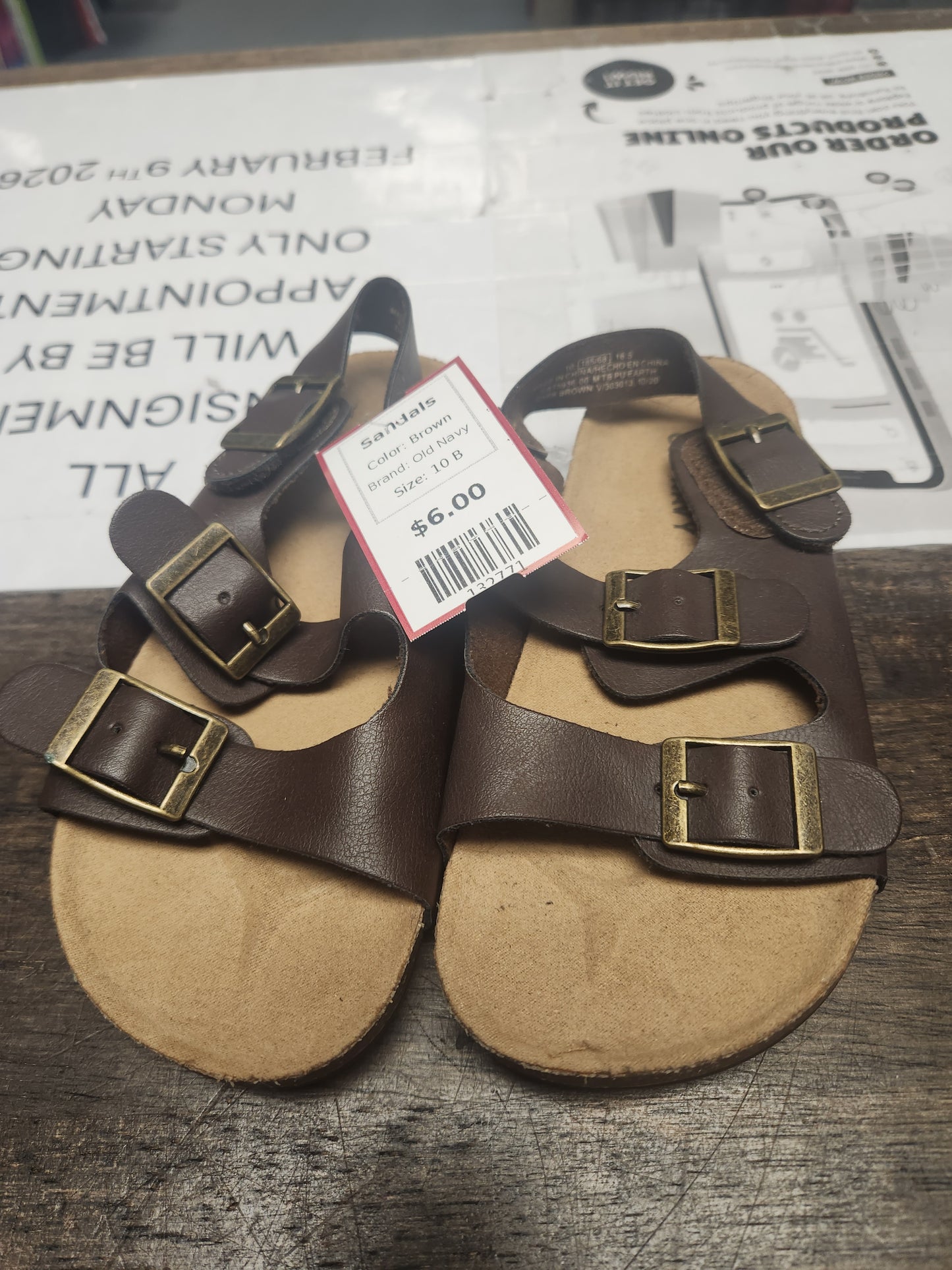 Brown Old Navy Sandals, 10 B