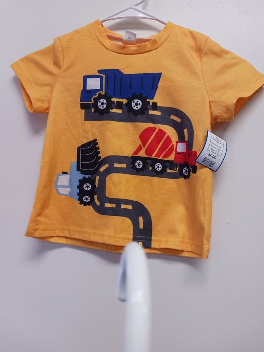 yellow Shein Construction Tshirt, 4T B