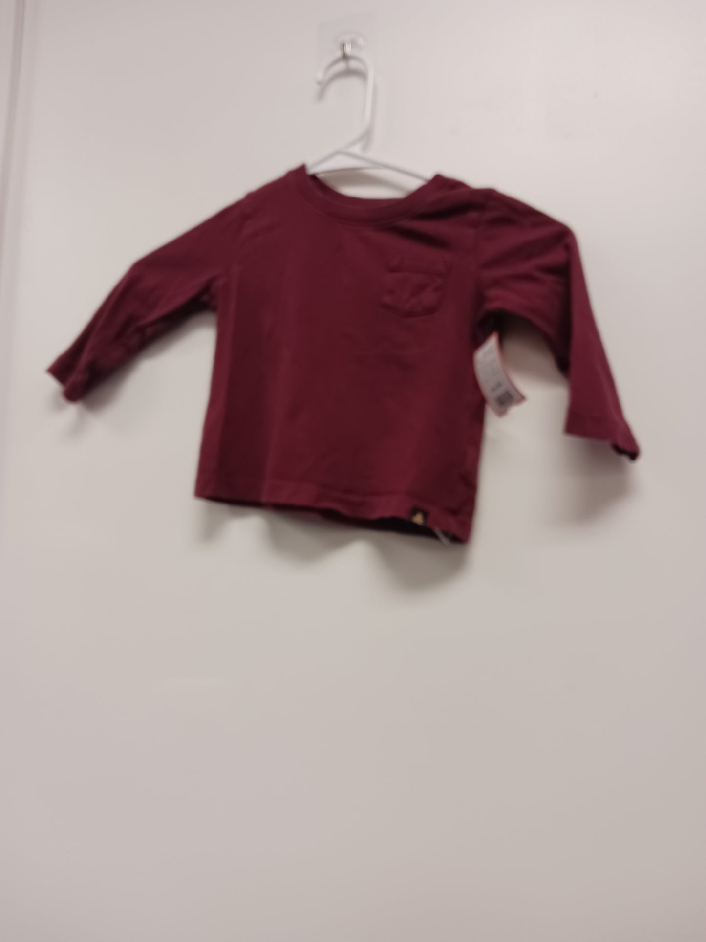Burgandy Gap Longsleeve Shirt, 12-18M B