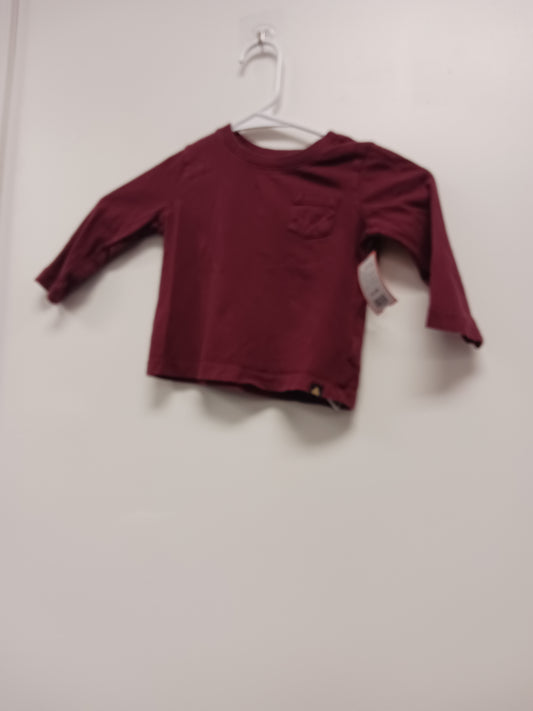 Burgandy Gap Longsleeve Shirt, 12-18M B