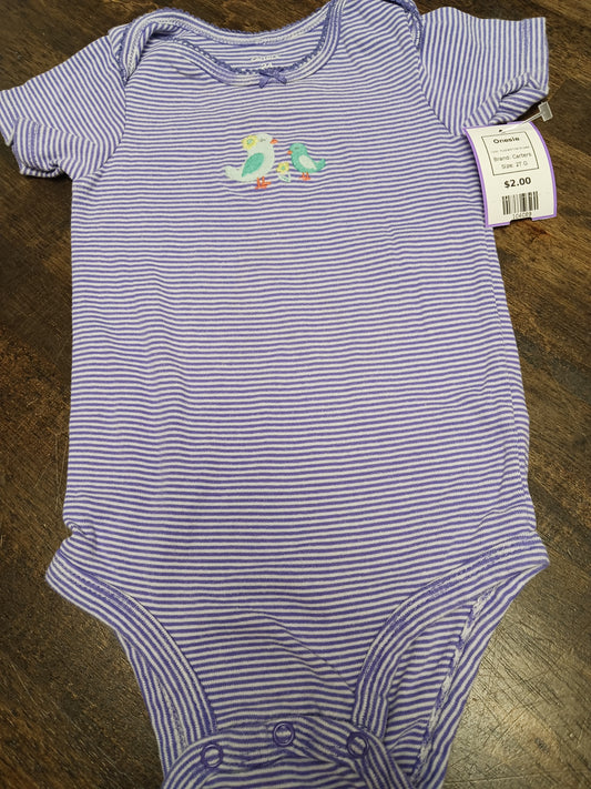 Purple/White Striped Carters Onesie, 2T G