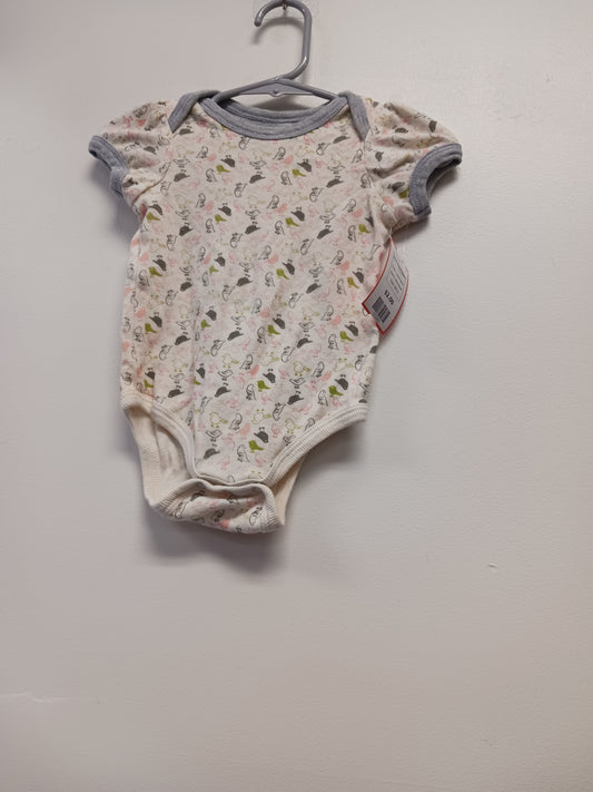 cream/grey Eddie Bauer Birds Onesie 6/9m, 6M G