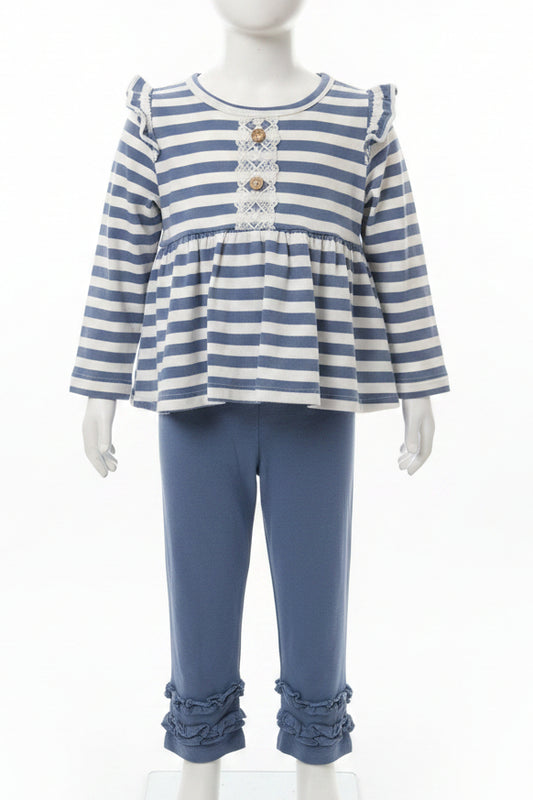 Blue/White Striped Boutique Outfit, 9M G