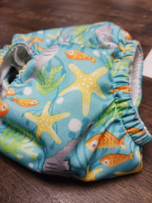 Blue/Sea Life Green Sprouts Swim Diaper, 18M B