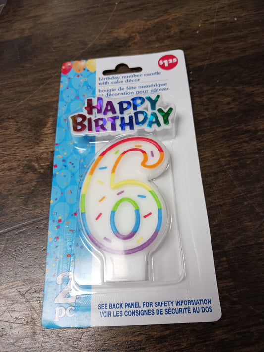 Happy Birthday 6 Candle brand new