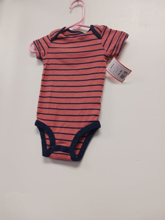Red/Navy Striped Carters Onesie, 6M B
